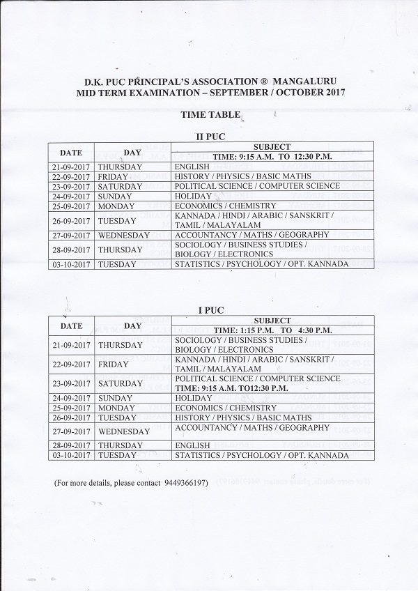 TIME TABLE 3